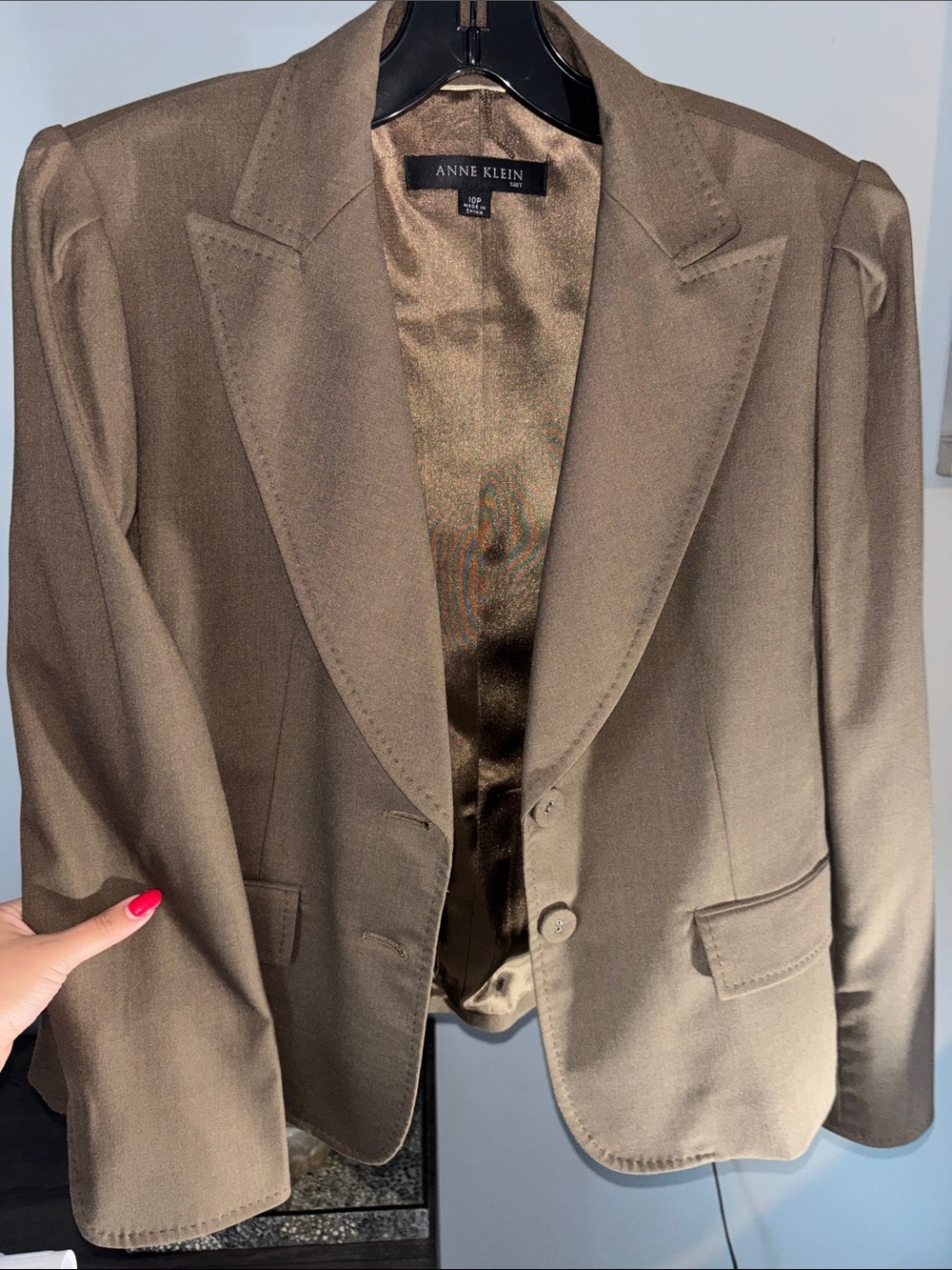 Anne Klein Taupe Women's Tailored Blazer